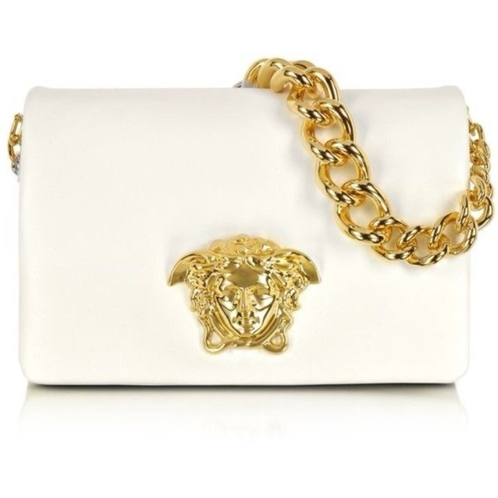 Versace White Palazzo Sultan Flap Handbag